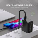 Compact 20W USB-C Wall Charger - Black