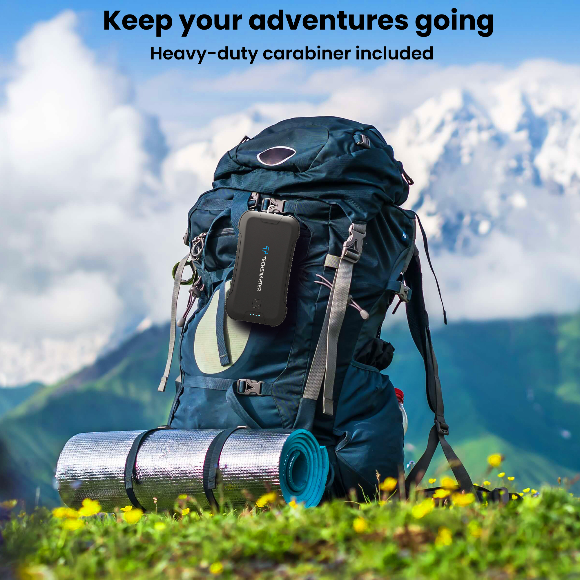 Rugged 30000mAh USB-C PD Power Bank with Flashlight