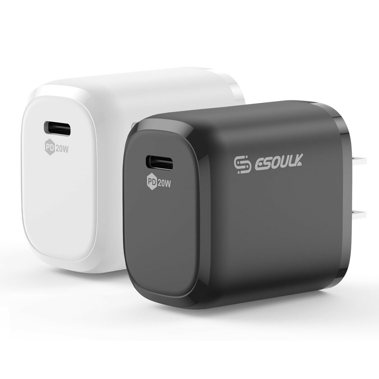 Compact 20W USB-C Wall Charger - Black