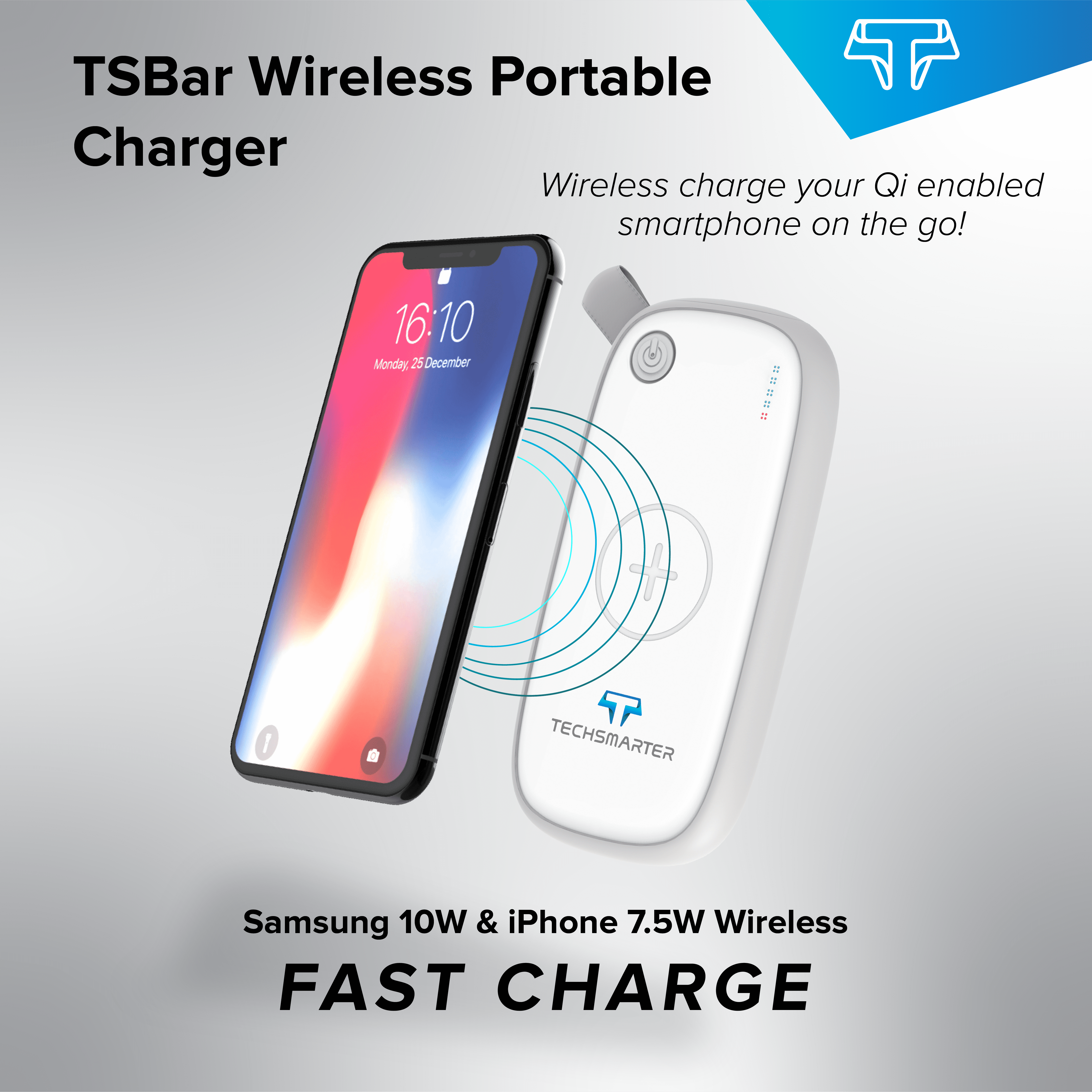 10k mAh Waterproof Wireless USB-C Power Bank