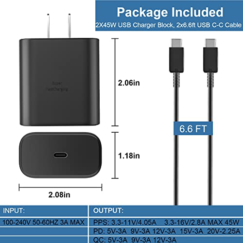 Samsung 45W USB-C Wall Charger with 6.6FT Cable