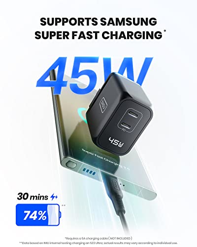 INIU Super Fast 45W Dual USB-C Charger