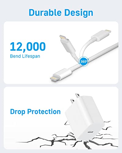 MFi-Certified 2-Pack 20W Charger with 10ft Cable