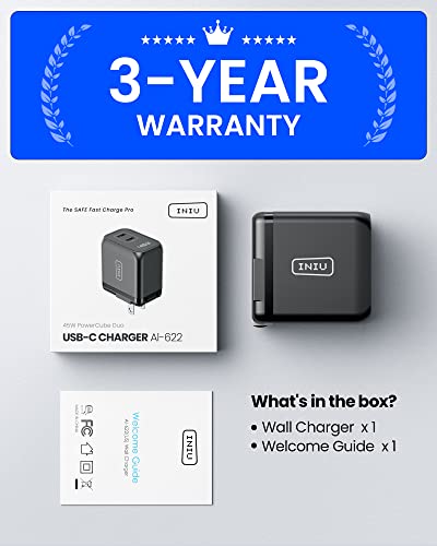 INIU Super Fast 45W Dual USB-C Charger