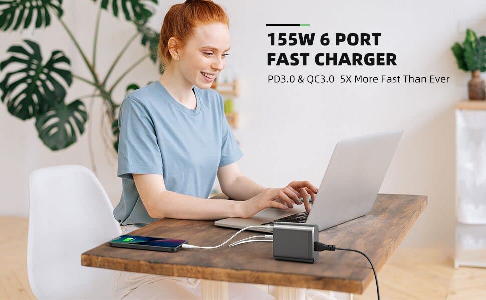 155W USB-C Wall Charger for Multi-Devices