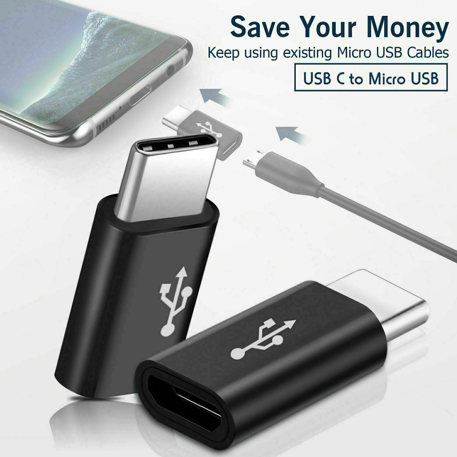 USB-C Male to Micro USB Female Adapter