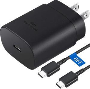 25W USB-C Wall Charger + 6FT Cable for Samsung