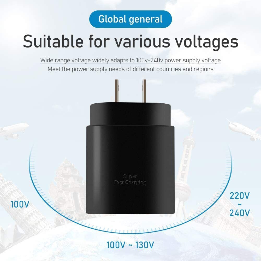 25W USB-C Wall Charger + 6FT Cable for Samsung