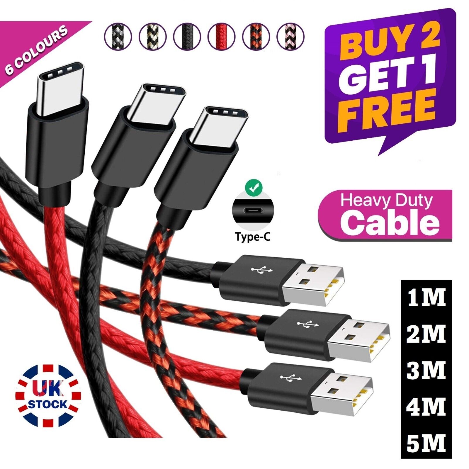 Samsung USB-C Fast Charger Cable - Up to 5m