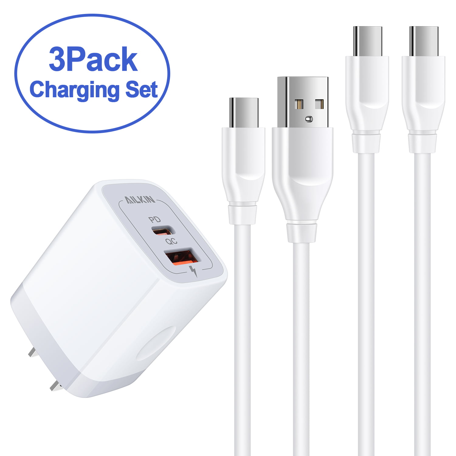 AILKIN USB-C Block + 2 Cables