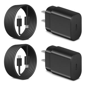 Super fast 25W USB-C Charger with Cable - 2 Pack