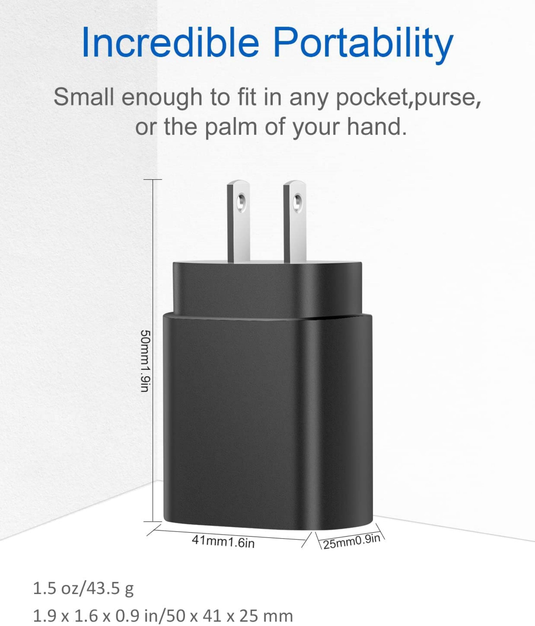 Super fast 25W USB-C Charger with Cable - 2 Pack
