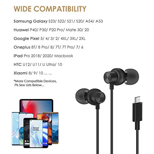 PALOVUE USB-C Earphones with Mic & Volume Control