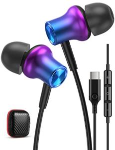 Magnetic USB C Earphones with Mic for Samsung & iPad