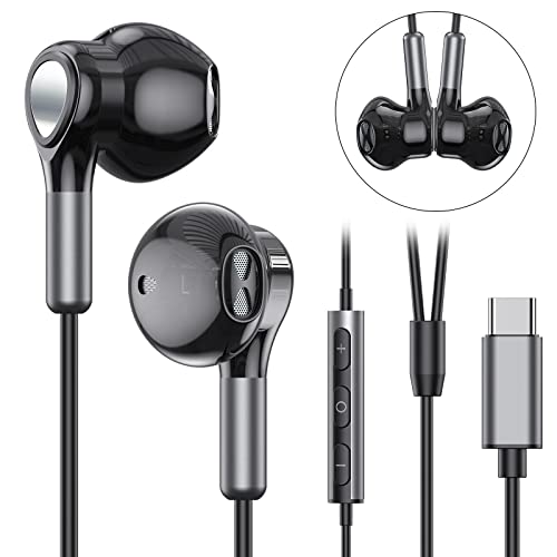 USB C Earphones with Mic for Samsung, iPad, Pixel