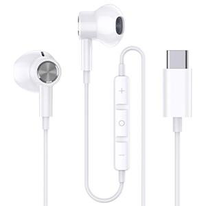 Magnetic USB C Earphones with Mic - compatible with Google Pixel, Huawei, Samsung and iPad Pro