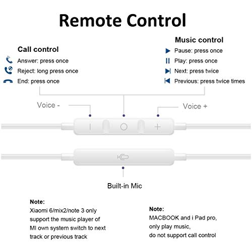 Magnetic USB C Earphones with Mic - compatible with Google Pixel, Huawei, Samsung and iPad Pro