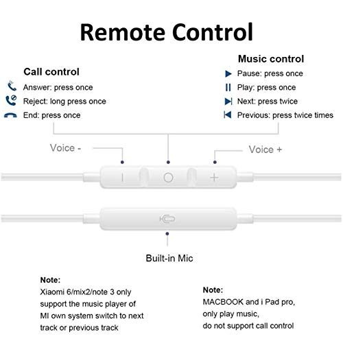 USB-C Earphones with Mic & Volume Control
