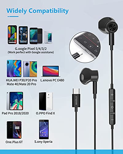 Magnetic USB-C Earbuds with Mic & Volume Control