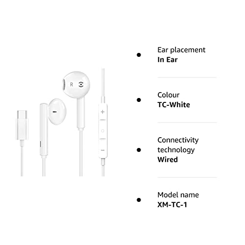 USB-C Earphones with Mic & Volume Control