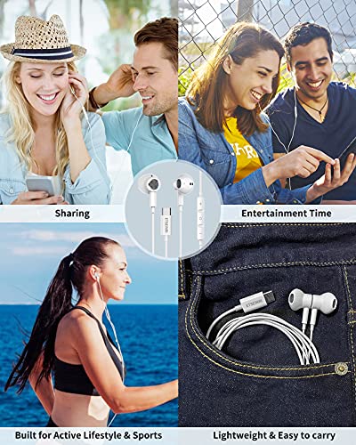 Magnetic USB C Earphones with Mic & Volume Control