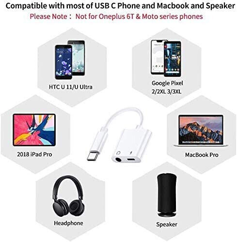 2-in-1 Type-C Headphone & Charger Adapter for Samsung