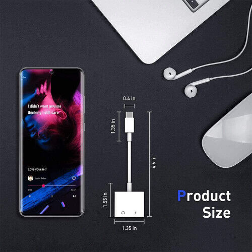 2-in-1 Type-C Headphone & Charger Adapter for Samsung