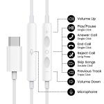 USB-C Earbuds with Mic for Samsung/iPad Pro