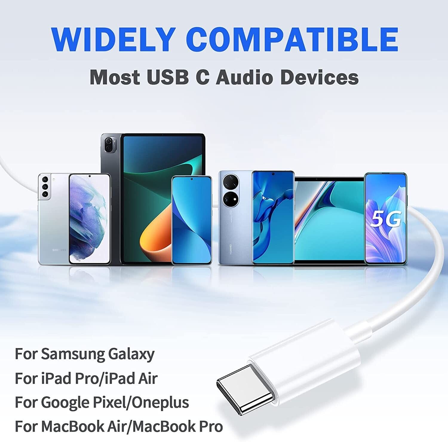 USB-C Earbuds with Mic for Samsung/iPad Pro