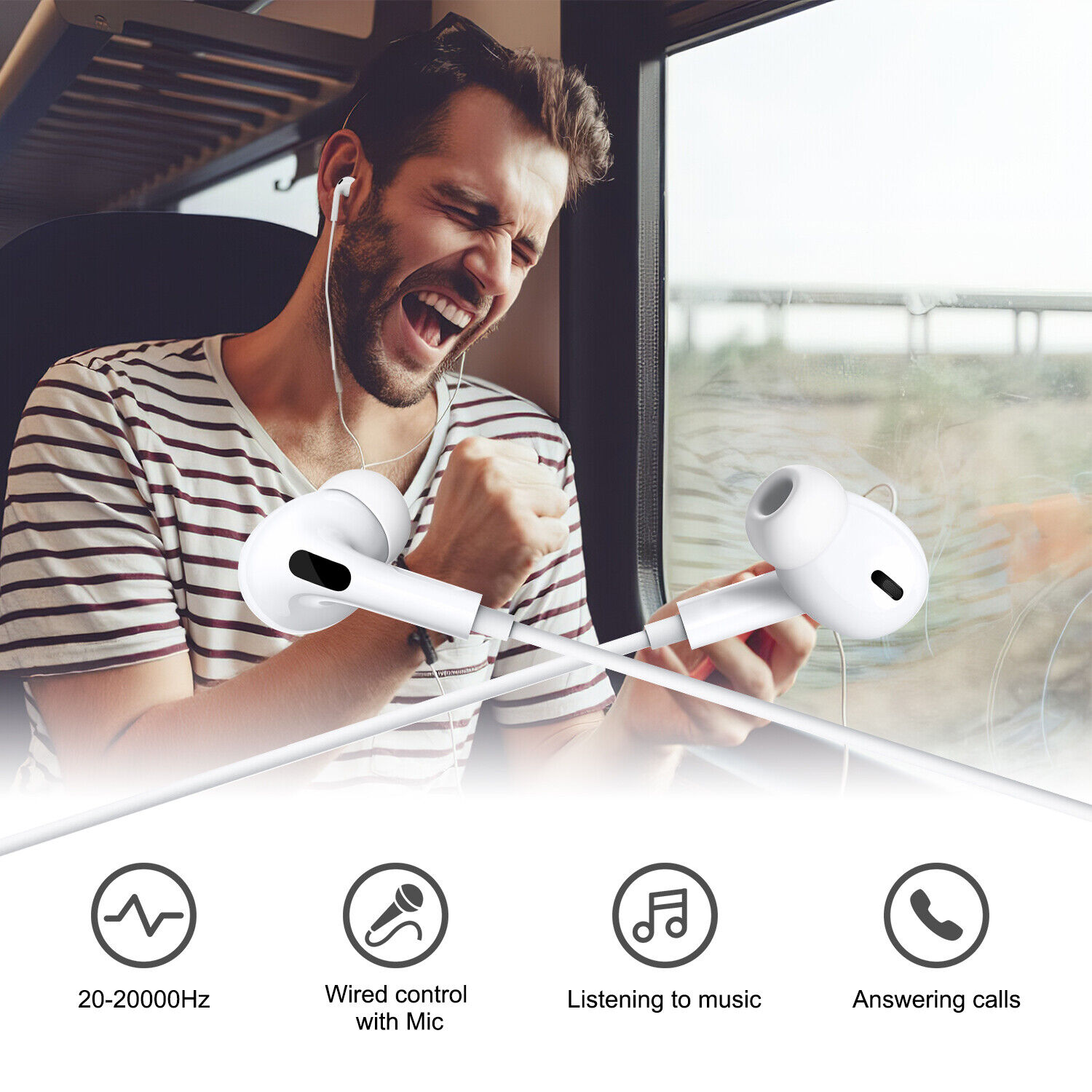 Type C Earphones with Mic for Samsung S21 Ultra