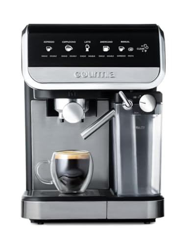 Gourmia GCM4230 8-in-1 One-Touch Espresso, Cappuccino, Latte & Americano Maker with Automatic Frothing