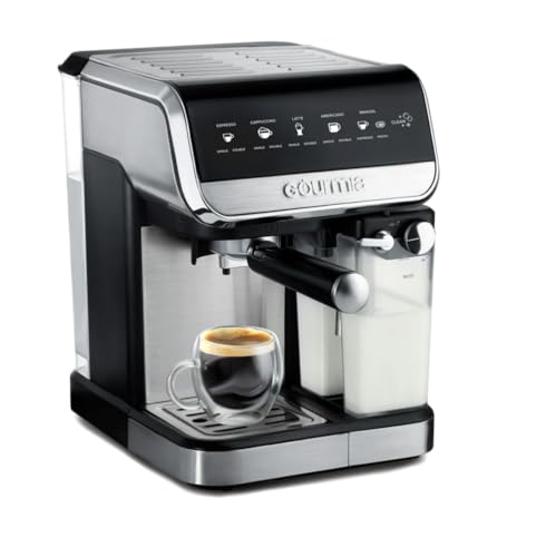 Gourmia GCM4230 8-in-1 One-Touch Espresso, Cappuccino, Latte & Americano Maker with Automatic Frothing