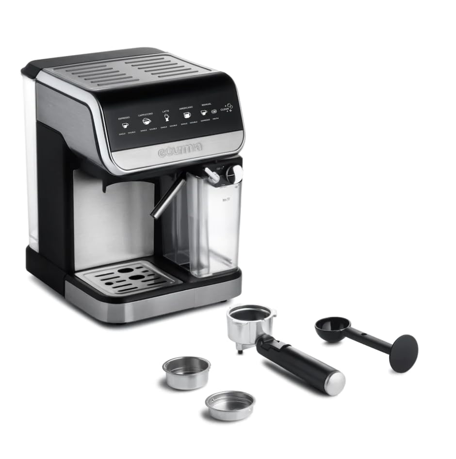 Gourmia GCM4230 8-in-1 One-Touch Espresso, Cappuccino, Latte & Americano Maker with Automatic Frothing