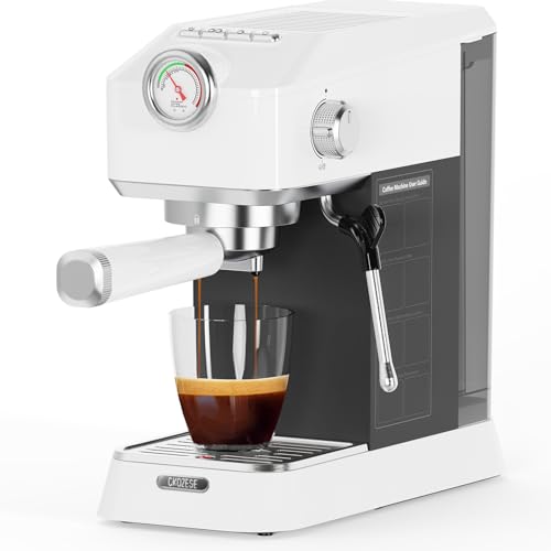 CKOZESE Espresso Machine 20 Bar, Coffee Maker With Milk Frother Steam Wand, Compact Coffee Machine with 42oz Removable Water Tank, Stainless Steel Espresso Maker for Cappuccino, Latte