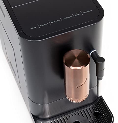 Café Affetto Automatic Espresso Machine + Milk Frother | Built-In & Adjustable Espresso Bean Grinder | One-Touch Brew in 90 Seconds | Matte Black, 1.2 Liter, (C7CEBBS3RD3)