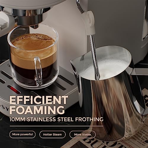 JASSY Espresso Coffee Machine 20 Bar Cappuccino Maker, Barista Espresso Maker for Home with Milk Frother Wand for Espresso/Cappuccino/Latte,Touch Screen Brewing Control,1376W