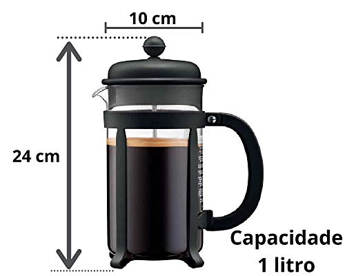 Bodum Java French Press Coffee Maker, 34 Ounce, 1 Liter, (8 Cup), Black