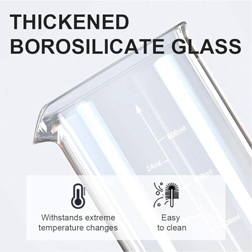 French Press Coffee Maker (34 oz) with 4 Filters - 304 Durable Stainless Steel,Heat Resistant Borosilicate Glass Coffee Press,BPA Free,Brown（include 1 cleaning brush,1spoon and 2 spare filter screen