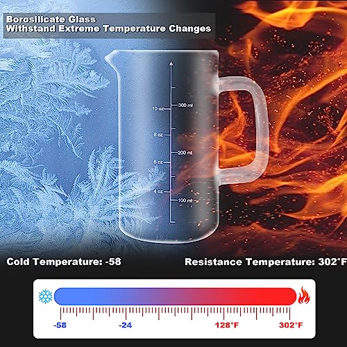 Nukeekee Mini French Press Coffee Maker-304 Stainless Steel Grilles, Borosilicate Glass Small Coffee Press,Non-slip Silicone Base-12 oz /350 ml with 2 Filter Screen-2 Cup Teapot