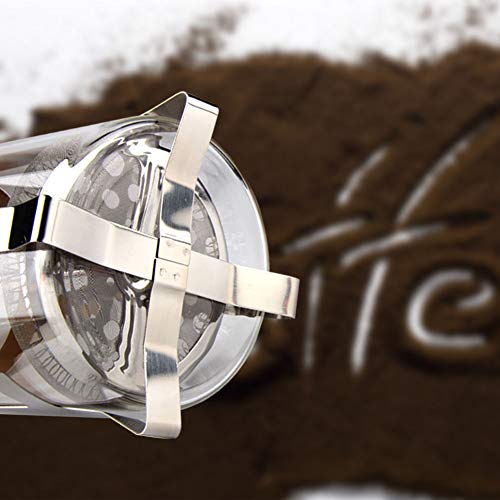 Sivaphe 12 oz French Press Coffee/Tea Maker Single Cup Espresso Press Stainless Steel Filter 0.35L High Borosilicate Carafe Durable Bamboo Handle Small Coffee Maker