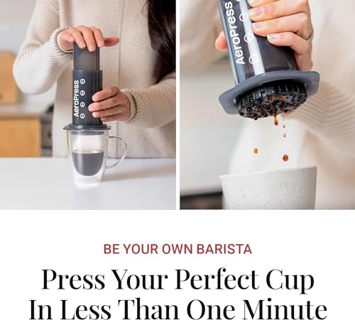 Aeropress Original Coffee and Espresso-Style Maker, Barista Level Portable Coffee Maker with Chamber, Plunger, and Filters, Quick Coffee and Espresso-Style Maker, Made in USA