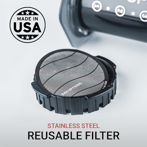 AeroPress Stainless Steel Reusable Filter - Metal Coffee Filter for AeroPress Original & AeroPress Go Coffee Makers, 1 Pack, 1 Filter, Gray