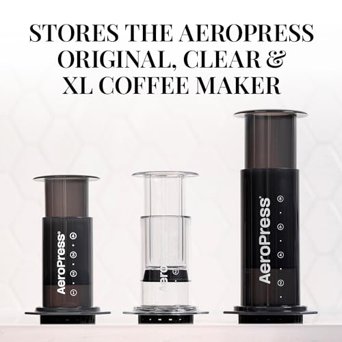 AeroPress Organizer Stand, Compact Storage for AeroPress Original, Clear, XL Coffee Maker, and Accessories, Ideal Coffee Caddy Storage Station, Experience Slip-Free Storage, Black