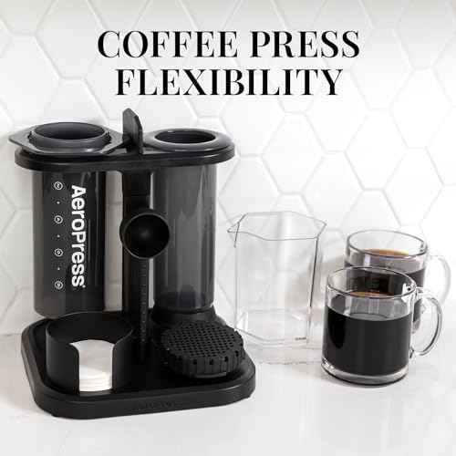 AeroPress Organizer Stand, Compact Storage for AeroPress Original, Clear, XL Coffee Maker, and Accessories, Ideal Coffee Caddy Storage Station, Experience Slip-Free Storage, Black