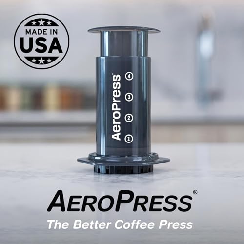 Aeropress Original Coffee and Espresso-Style Maker, Barista Level Portable Coffee Maker with Chamber, Plunger, and Filters, Quick Coffee and Espresso-Style Maker, Made in USA