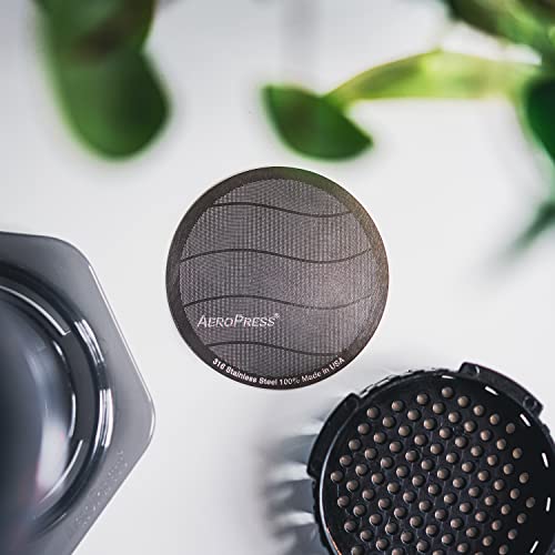 AeroPress Stainless Steel Reusable Filter - Metal Coffee Filter for AeroPress Original & AeroPress Go Coffee Makers, 1 Pack, 1 Filter, Gray
