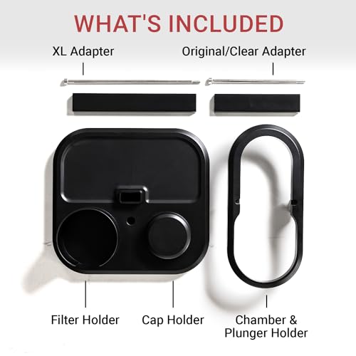 AeroPress Organizer Stand, Compact Storage for AeroPress Original, Clear, XL Coffee Maker, and Accessories, Ideal Coffee Caddy Storage Station, Experience Slip-Free Storage, Black