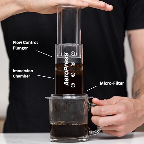 Aeropress Clear Coffee Maker & Flow Control Filter Cap Bundle
