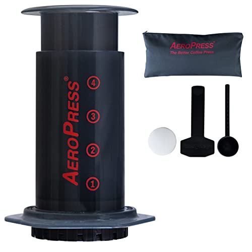 Aeropress Original Coffee and Espresso-Style Coffee Maker with Tote Bag, Barista Level Portable Coffee Maker with Chamber, Plunger, and Filters, Quick Espresso-Style and Coffee Maker, Made in USA