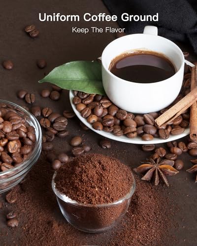 Electric Burr Mill Coffee Grinder with 18 Precise Grind Settings for Espresso, Drip and French Press - Adjustable Burr Grinder in Black